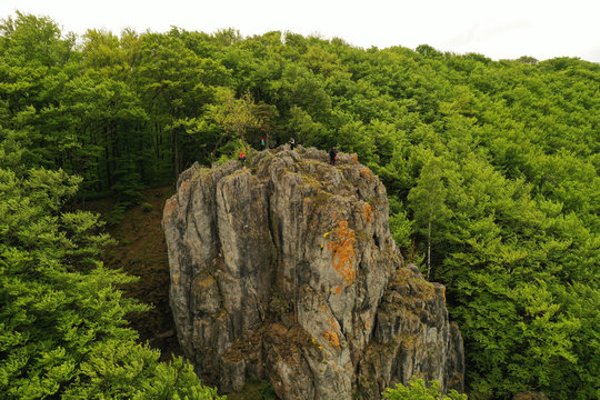 Aerial view of Janosikovu bastu in the Velka Lodina area in Slovakia