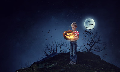 Fototapeta premium Spooky halloween image . Mixed media