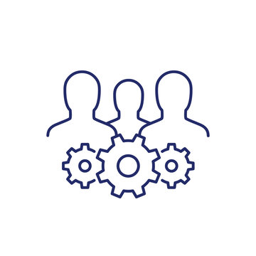 Business Committee Line Icon On White