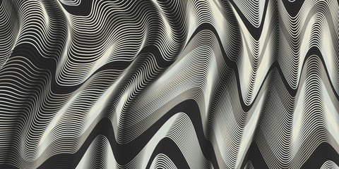 Naklejka premium Moving colorful lines of abstract background. The illusion of perspective.