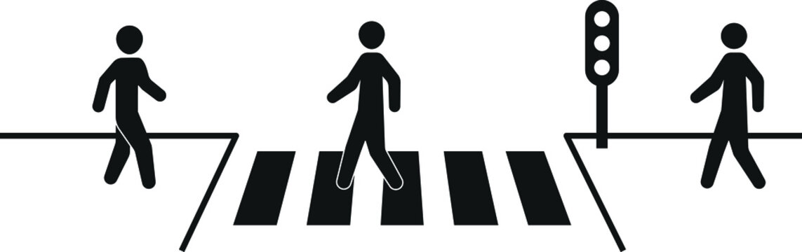 street crossing template icon. Pedestrian, crosswalk icon