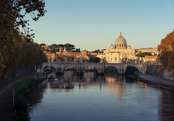 St. Peter's Basilica, Sant Angelo Bridge, Vatican, Rome, Italy