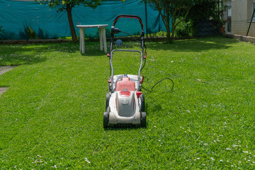 lawn mower in the garden