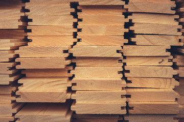 stacked wood planks for parquet floor