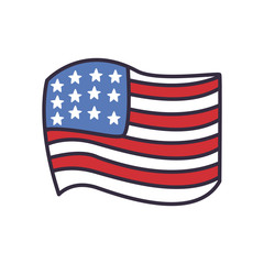 Usa flag fill style icon vector design