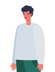 Isolated avatar man cartoon with black hair vector design