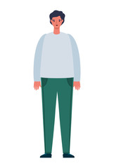 Isolated avatar man cartoon with black hair vector design