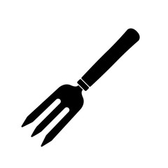 Garden fork icon. Vector illustration of a hand tool to loosen the ground, a small fork and a pitchfork.