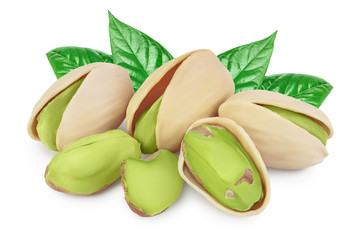 pistachio isolated on white background with clipping path and full depth of field