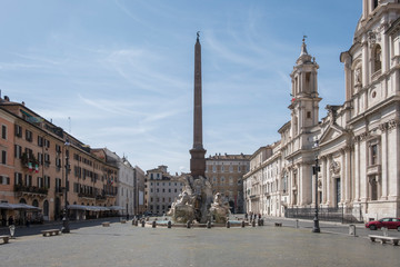 Navona square in Rome without people	
