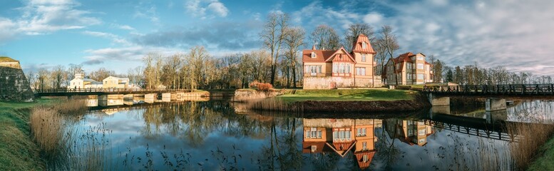 Kuressaare, Estonia. Wooden Nobleman's House In Sunny Day.