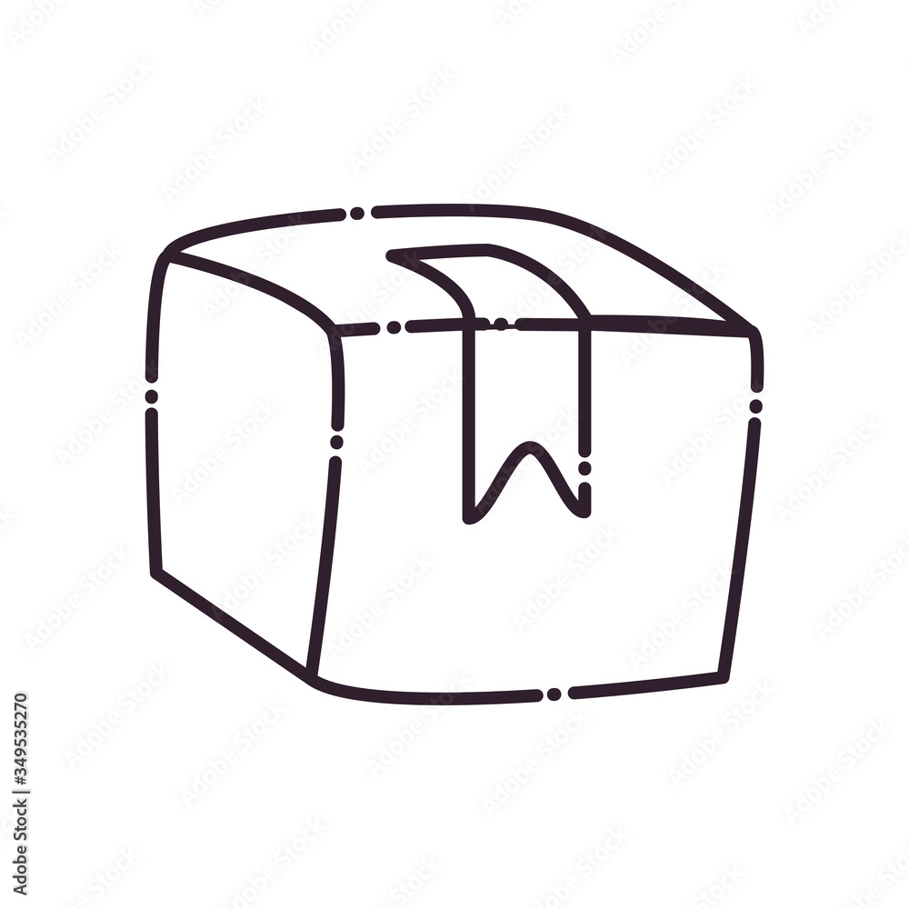 Poster box line style icon vector design
