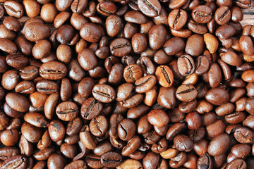 Coffee beans are on the table