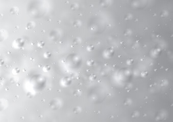 Fototapeta premium Silver grey bokeh lights particles abstract background. Vector glowing shiny design