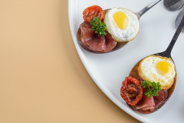Prosciutto with scrambled eggs