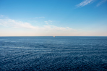 Baltic sea skyline under blue sky