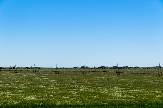 Irrigation system in fields of cereal crops