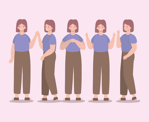 Obraz premium happy women cartoons vector design