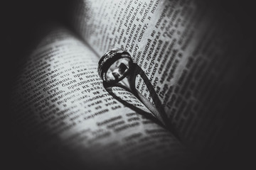 heart made with book and ring