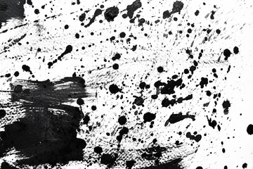 Background splash black on paper. Creative abstract art from ink and watercolor.