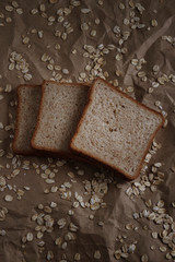 toast bread on a brown background