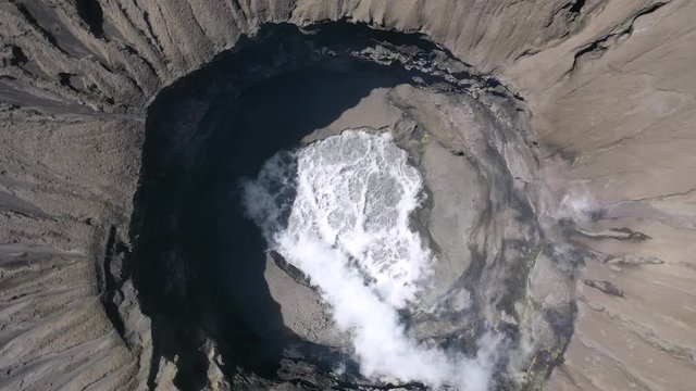 view into the crater of the vulcano bromo