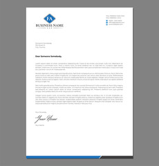 Blank Letterhead Template for Print with Initial AF and FA or Logo