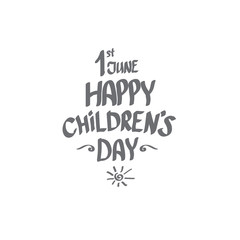 1 june international childrens day icon or label isolated on white background. happy Children day greeting card. kids day poster. Children day banner