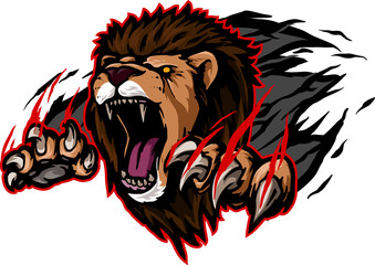 hand drawing lion head mascot © vega