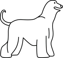 An icon illustration of a Afghan Hound