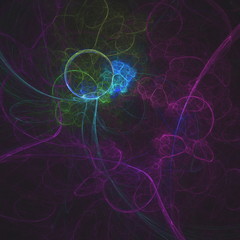 Abstract fractal art background in illustration space geometry. Colorful psychedelic background. Consists of fractal texture and is suitable for use in projects on imagination, creativity and design