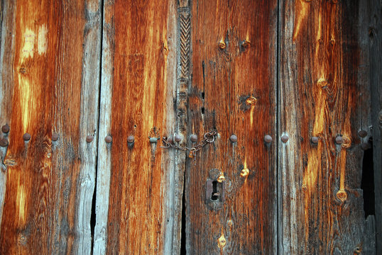 Wooden door, wood background. Houses of safranbolu, Turkey.