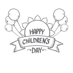 1 june international childrens day icon or label isolated on white background. happy Children day greeting card. kids day poster. Children day banner
