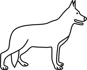 An icon illustration of a German Shepherd