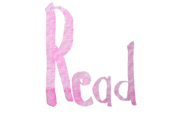 Read in watercolor hand writing