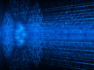 Fototapeta na wymiar Blue cyber circuit future technology concept background