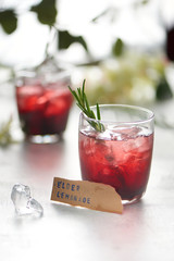 Elderberry lemonade. Fresh summer drink concept.