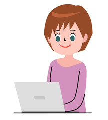パソコンと女性