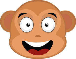 Vector illustration of a monkey's face cartoon