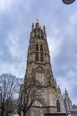 Fototapeta na wymiar Cathedrale Saint Andre and Pey Berland Tower in Bordeaux, France