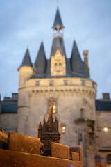 Porte Cailhau at night in Bordeaux, France