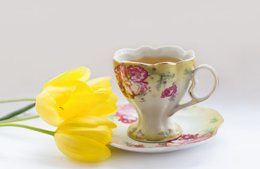 Cup of tea on a white background  