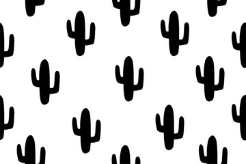 Black and white abstract seamless pattern. Vector simple background