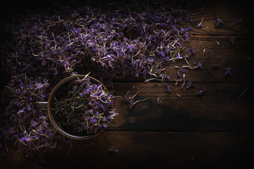 Dried Fireweed Tea Rustic Background