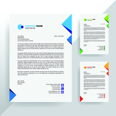 Modern abstract colorful letterhead design with clean design