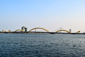 Bridge over the river.
Dragon bridge at Danang.