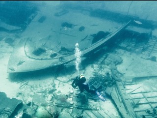 Underwater photo from a wreck dive off the coast of the island Gran Canaria - Spain - Atlantic ocean