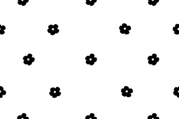 Black and white abstract seamless pattern. Vector simple background