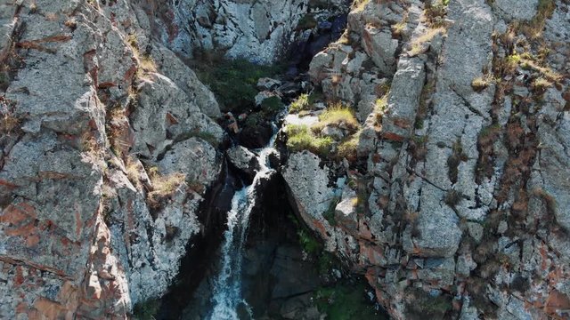 Waterfall Ak-Sai in Ala Archa National Park Kyrgyzstan