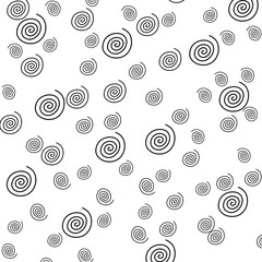 
Set of spiral and swirl elements of motion, black isolated objects. Geometric pattern, vector illustration.